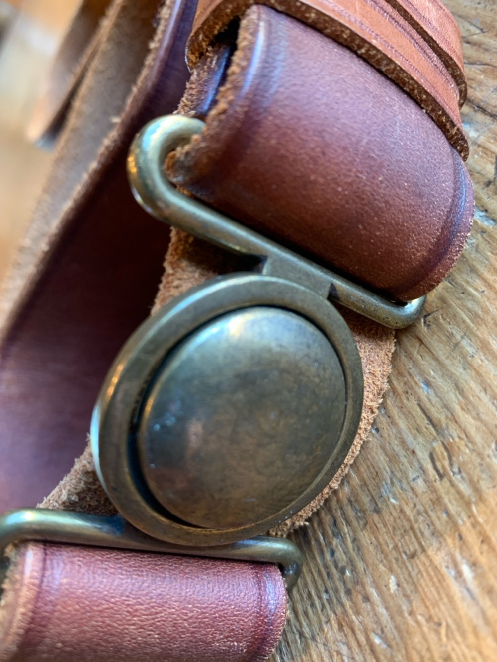 Topshop Brown Leather Belt with Brass Hardware - Picture 14 of 16